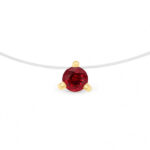 Collier rubis nylon or jaune