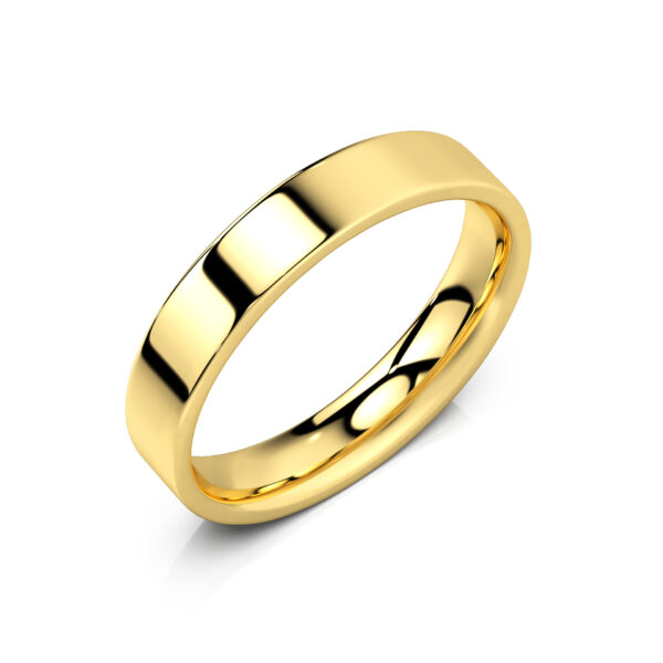 Bague en or jaune moderne et élégante, modèle classique avec un design simple et épuré, idéale pour les fiançailles ou les alliances, mettant en avant la brillance et la qualité de l'or, parfaite pour symboliser l'amour et l'engagement.