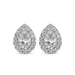 Boucles d'oreilles élégantes en forme de poire, ornées de diamants scintillants, parfaites pour des occasions spéciales ou un usage quotidien, ajoutant une touche de luxe et de sophistication à toute tenue, modèle avec diamant.