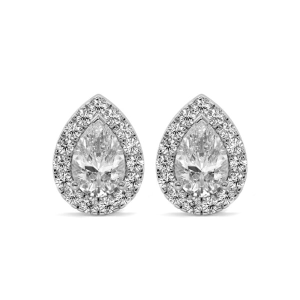 Boucles d'oreilles élégantes en forme de poire, ornées de diamants scintillants, parfaites pour des occasions spéciales ou un usage quotidien, ajoutant une touche de luxe et de sophistication à toute tenue, modèle avec diamant.