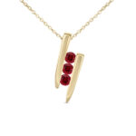 Collier trilogie rubis