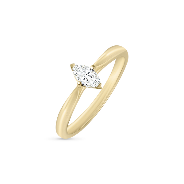 Solitaire diamant marquise or 18 carats