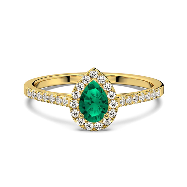 Bague emeraude poire sale